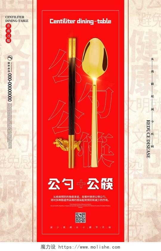 中国风抗疫情公筷行动预防肺炎新型宣传海报公筷革命